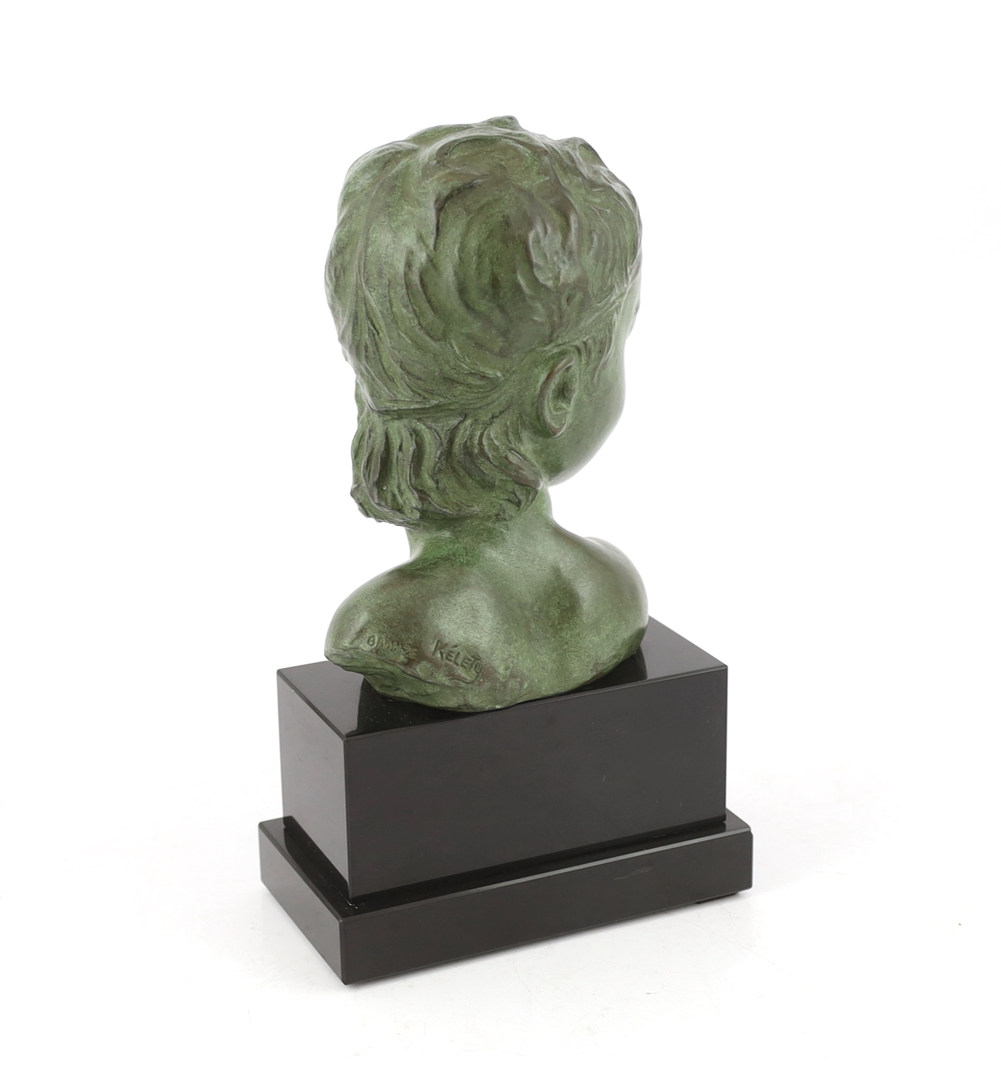 Alexandre Kéléty (Hungarian, 1918-1940), a bronze head of a classical youth, 16cm wide, 26cm high